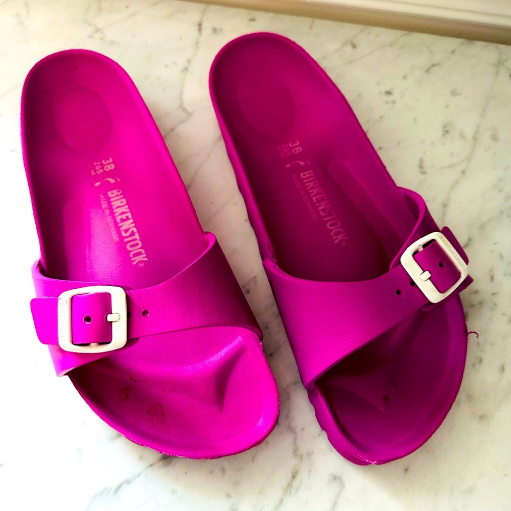 Birkenstock Womens Hot Pink Open Toe Footbed Sandals Size EUR 38